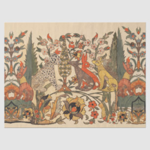 FOREST ANIMALS ,LEOPARD, JACKALS, RABBITS ,FLOWERS TISSUE PAPER