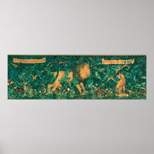 Forest Animals,Lion, W.Morris Digital elaboration Poster
