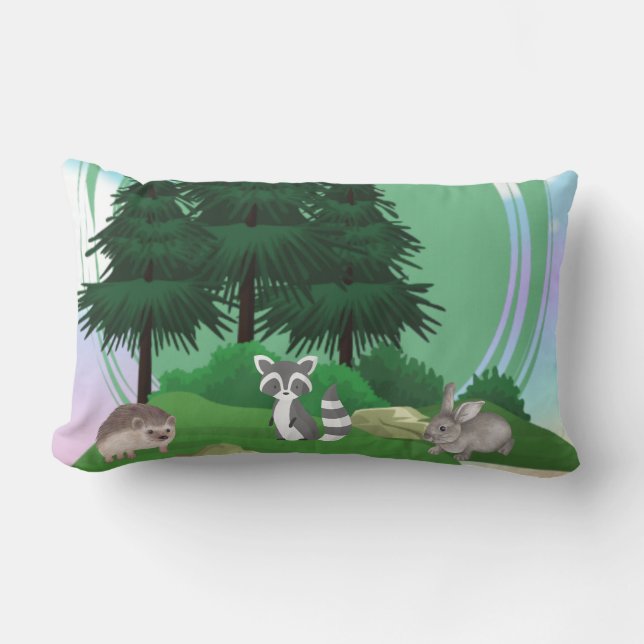 forest animals lumbar pillow (Front)