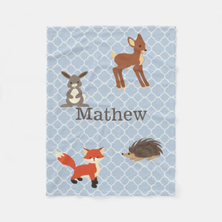 Forest Animals Personalized Fleece Blanket