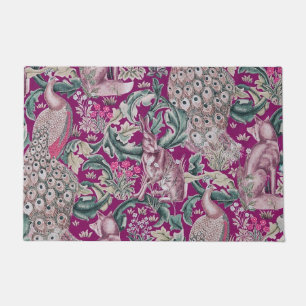 Forest Animals Plum, William Morris Doormat