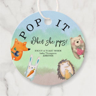 Forest animals - Pop it! When she pops! Favour Tags