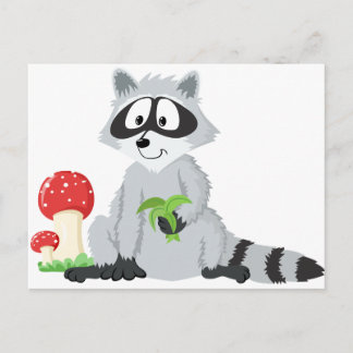 Forest Animals Raccoon Postcard