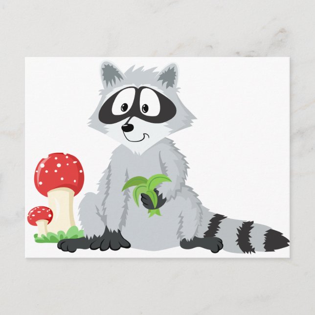 Forest Animals Raccoon Postcard (Front)