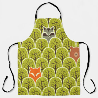 Forest Animals Vintage Pattern Apron