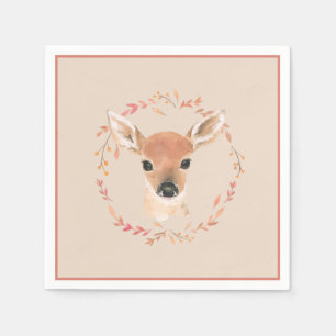 Forest Animals Watercolor Minimalistic Baby Shower Napkin