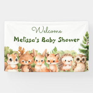 Forest Animals Woodland Baby Shower Welcome Banner