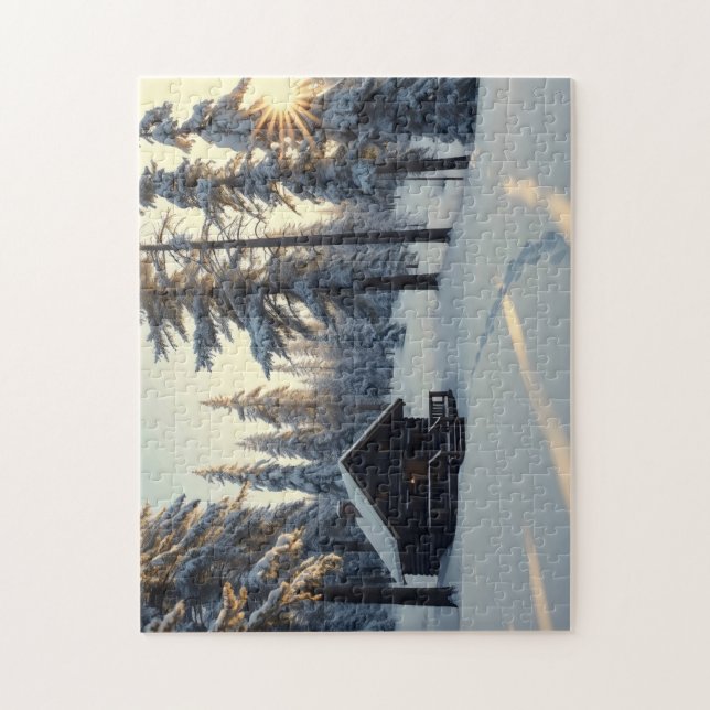 forest at dawn, sunlight streaming  jigsaw puzzle (Vertical)