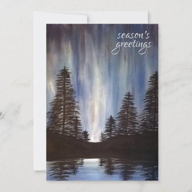 Forest Aurora Holiday Card (Front)