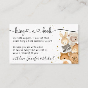 Forest Baby Animals Bring a Book Enclosure Card