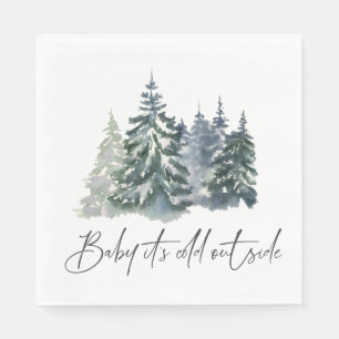 Forest Baby It’s Cold Outside Winter Baby Shower Napkin