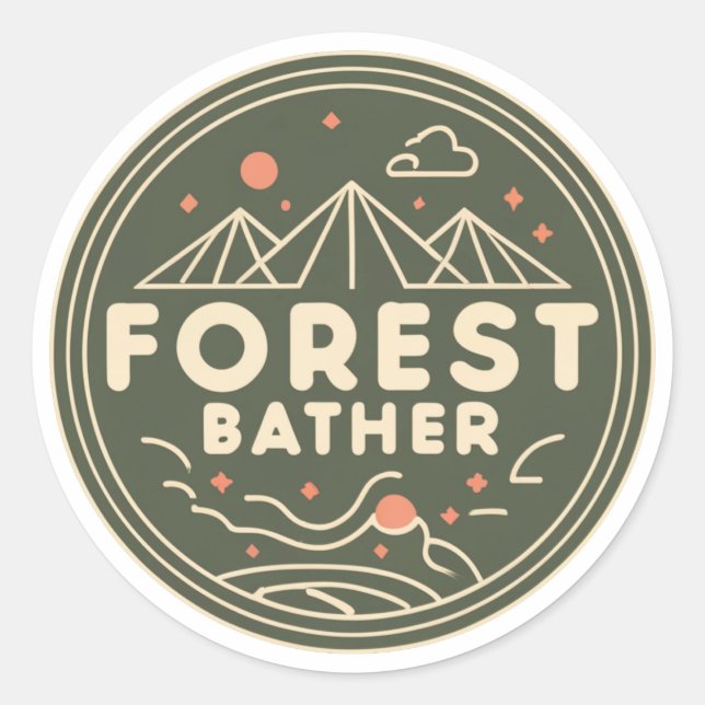 Forest Bather Circle Classic Round Sticker (Front)