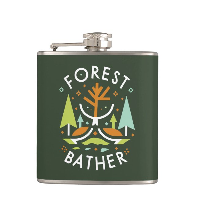 Forest Bather Cubist Hip Flask (Front)