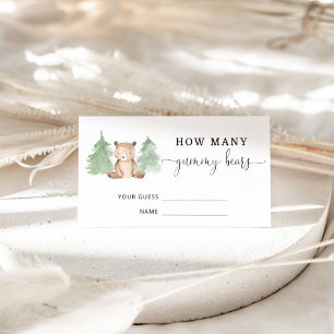 Forest bear guess how many gummy bears enclosure card