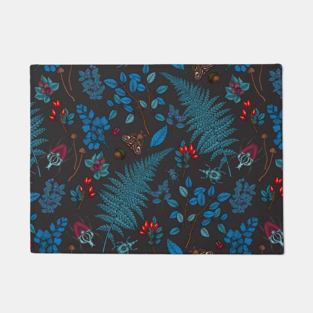 Forest berries, leaves and bugs 1 doormat (Front)