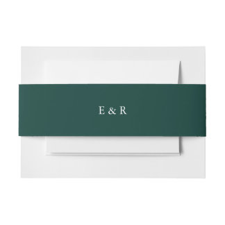 Forest Biome Solid Green Colour Trend Invitation Belly Band