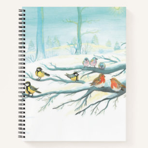 Forest birds in winter notebook