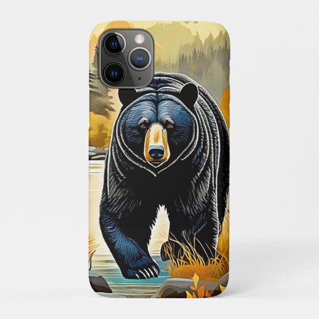 Forest Black Bear Autumn Case-Mate iPhone Case (Back)