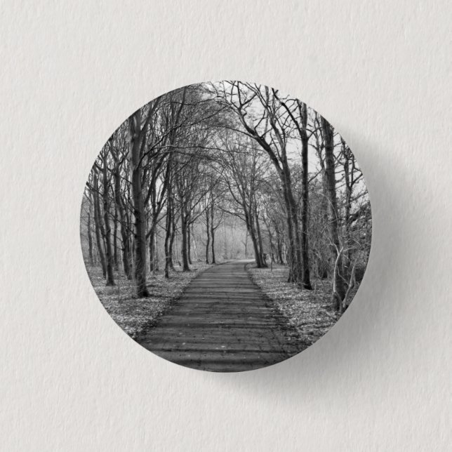 Forest, Black & White 1 Inch Round Button (Front)