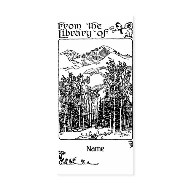Forest  bookplate rubber stamp (Imprint)