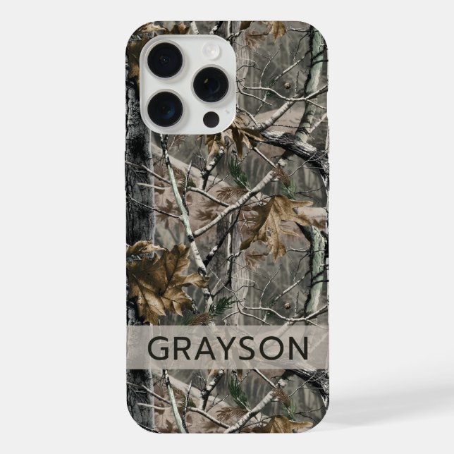 Forest Branches Camouflage Personalized iPhone Case (Back)
