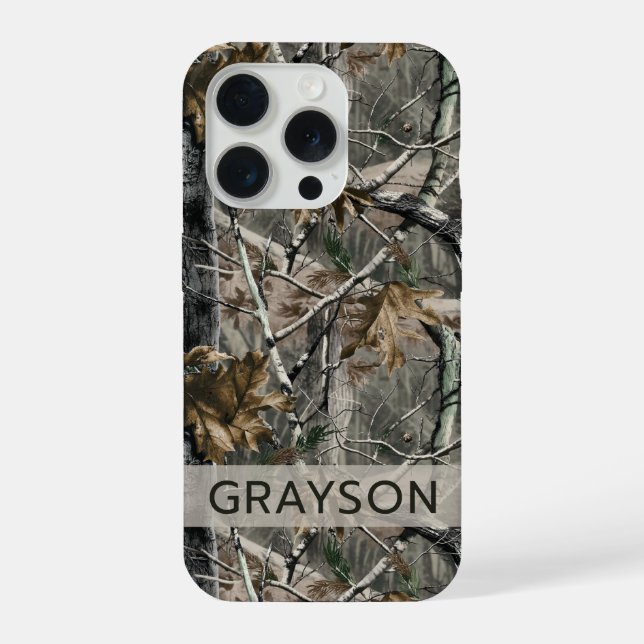 Forest Branches Camouflage Personalized iPhone Case (Back)