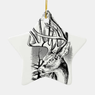 Forest Buck Ceramic Ornament