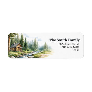 Forest Cabin Return Address Labels Personalized