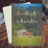 Forest cabin under the mountains