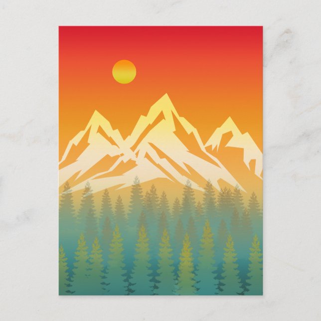 Forest Calm Mountain Scenery Postcard (Front)