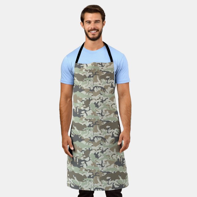 Forest camo chef gift hunter cooking camouflage apron (Worn)