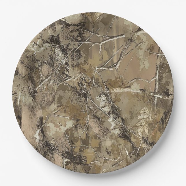 Forest Camo Pattern Paper Plate (Front)
