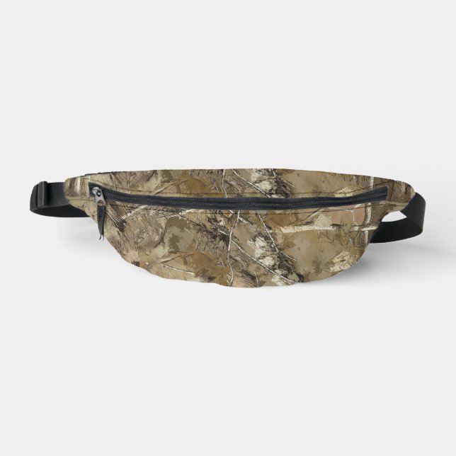 Forest Camo with Dry Leaves Pattern Fanny Pack (Front)