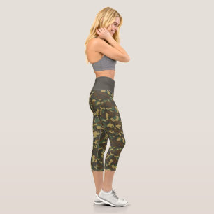 Forest Camouflage Capri Leggings