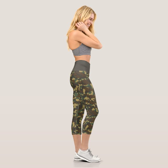 Forest Camouflage  Capri Leggings (Right)