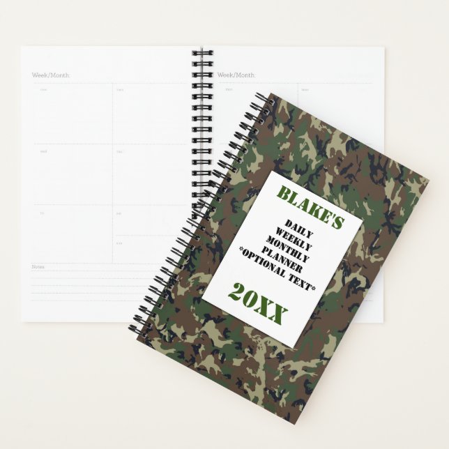 Forest Camouflage Daily Photo Planner (Display)