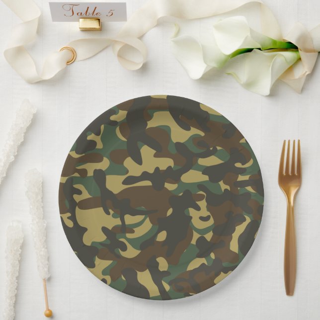 Forest Camouflage  Paper Plate (Wedding)