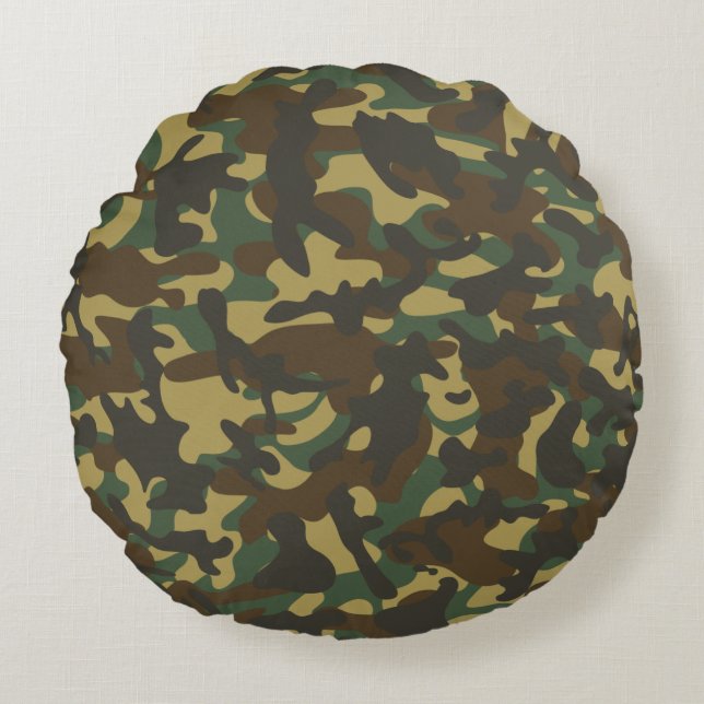 Forest Camouflage  Round Pillow (Front)