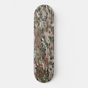 Forest Camouflage Tan Green Skateboard