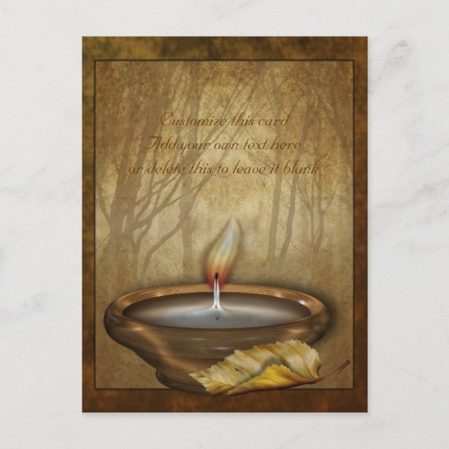 Forest Candle Customizable Postcard (Front)