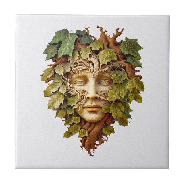 Forest Carving Ceramic Tile (Front)