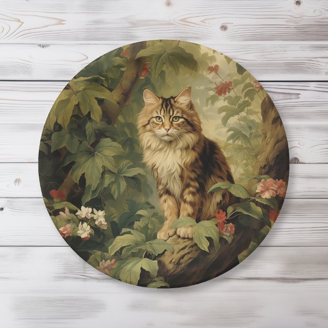 Forest Cat in Lush Foliage Paper Plate (Creator Uploaded)