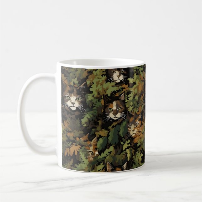 Forest Cat Pattern Coffee Mug (Left)