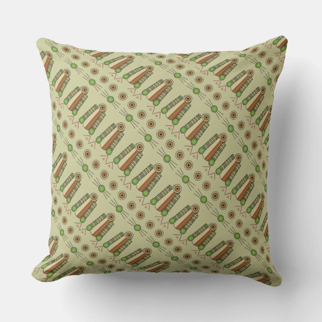 Forest CAT pattern Throw Pillow (Front)