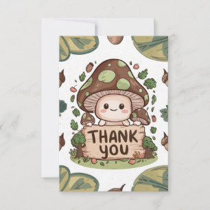 Forest Charming Mushroom Thank You Card