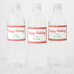 Forest Christmas Water Bottle Label