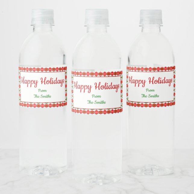 Forest Christmas Water Bottle Label (Bottles)
