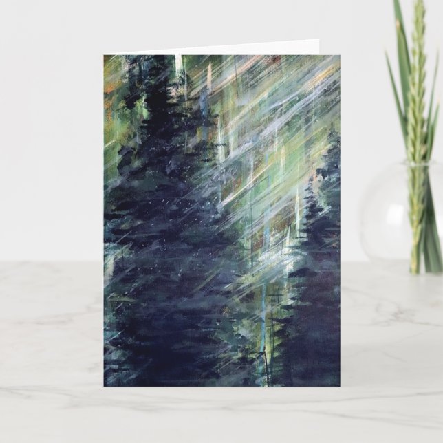 Forest Countenance Woods Green Tree Abstract       Card (Front)