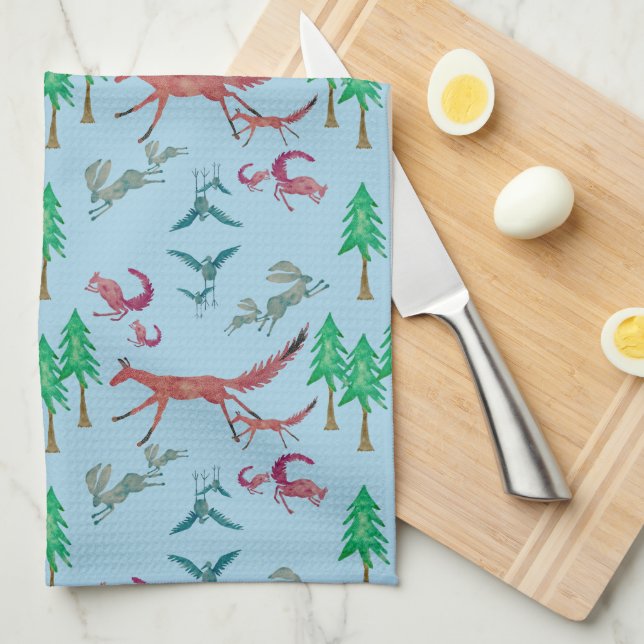 Forest Creatures Hand Towel  (Quarter Fold)