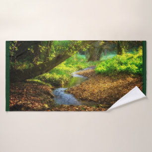 Forest Creek Beautiful Nature Landscape Photo Bath Towel Set